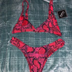 Red snake skin bikini